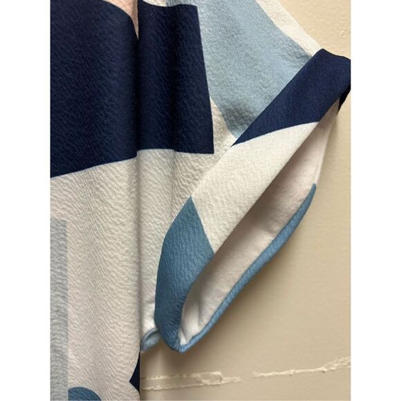 Shein Notched Neck Geo Print Midi Dress ‼️Missing Belt‼️tie front elastic chic d - Picture 4 of 8